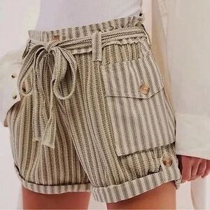 NWOT Free People Harriet striped shorts in mint chip